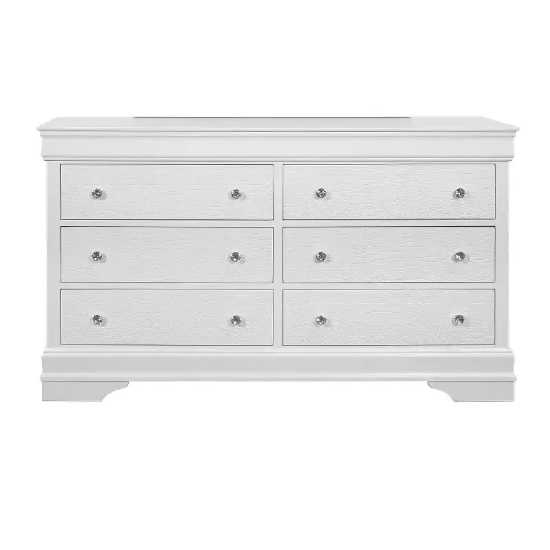 Metallic Grey 6-Drawer Dresser, Metal Frame, 1 Adult