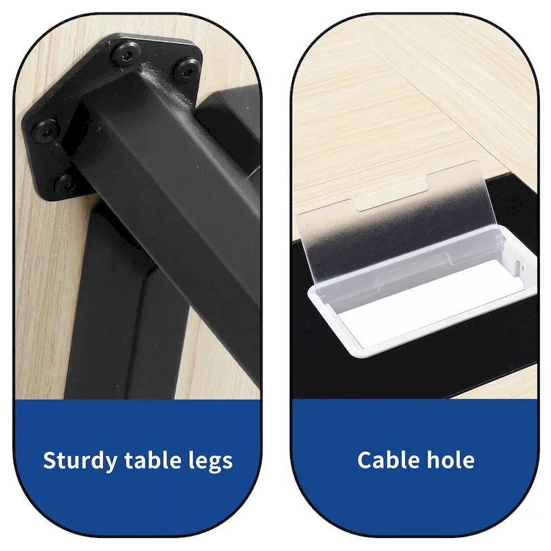 Moasis 6FT/8FT Conference Table Boat Shaped Meeting Table with Rectangle Grommet