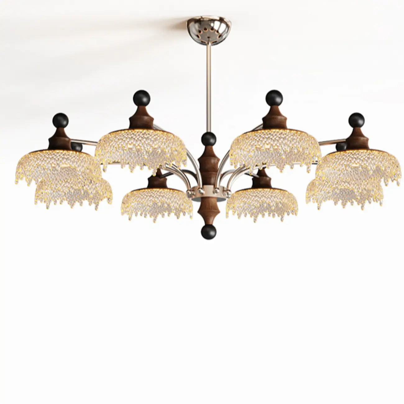 Black Crystal Wood Branch Modern Crystalline Chandelier