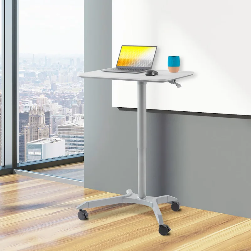 airLIFT XL 28 Pneumatic Height Adjustable Sit-Stand Mobile Laptop Computer Desk Cart
