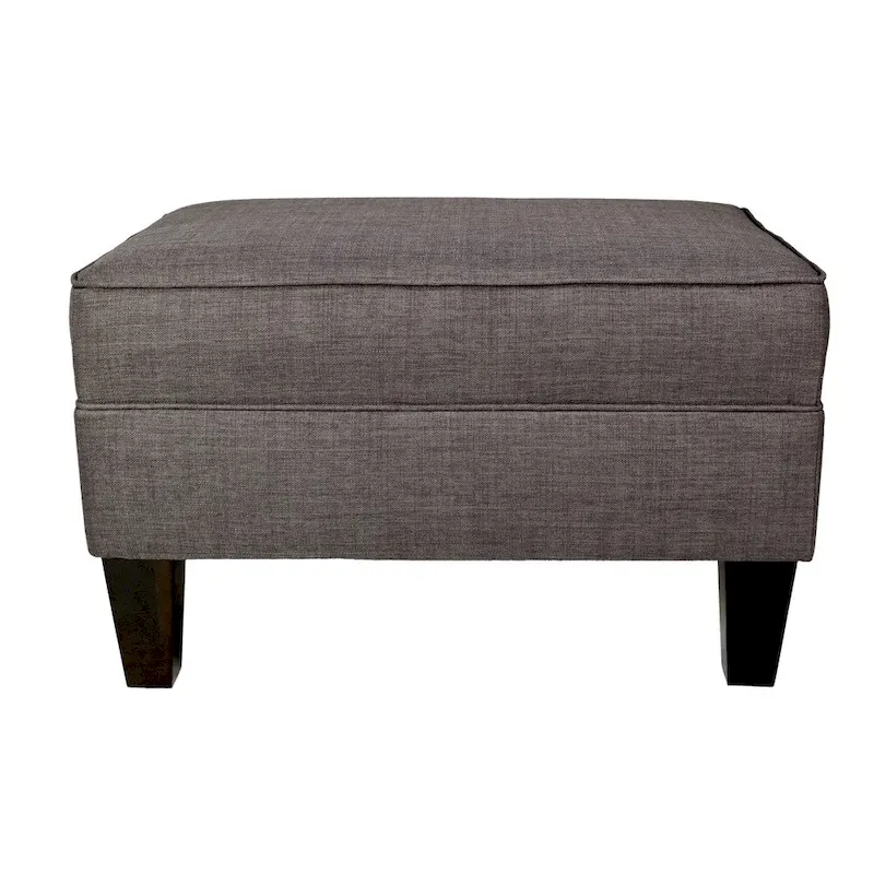 MJL Furniture Madison Squared Fabric Upholstered Welted Ottoman
