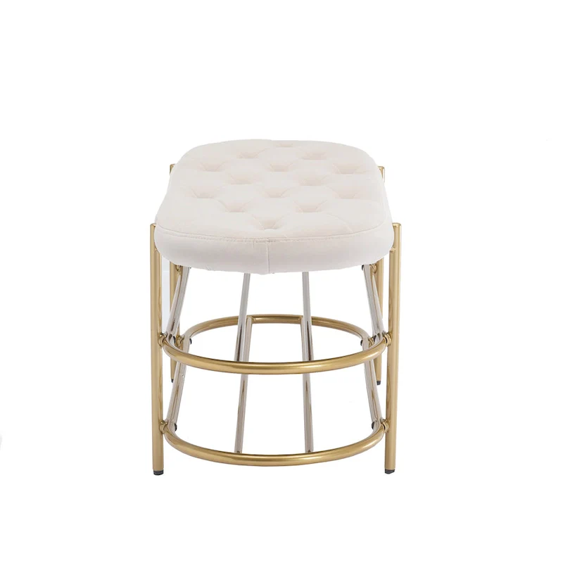 SEYNAR 40 Velvet Upholstered Living Room Bench with Double shoe rack