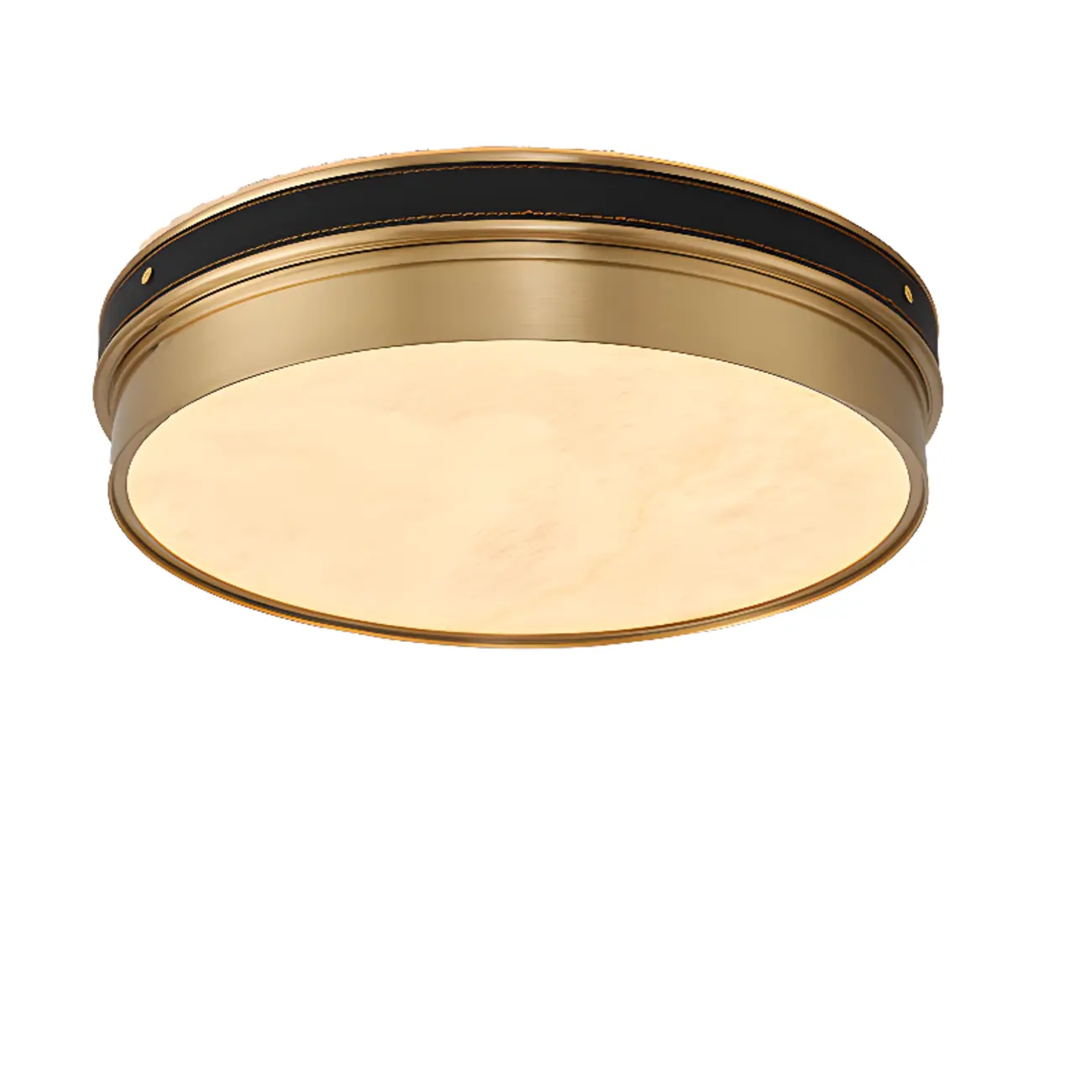 Gold Stone Circle LED Flush Mount Ceiling Light