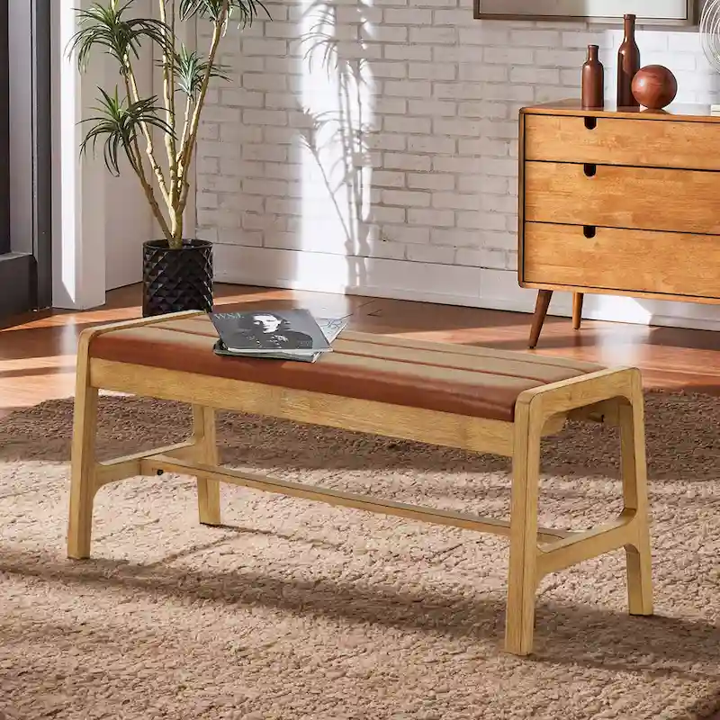 Cesis Modern Scandinavian Light Oak Finish Bench