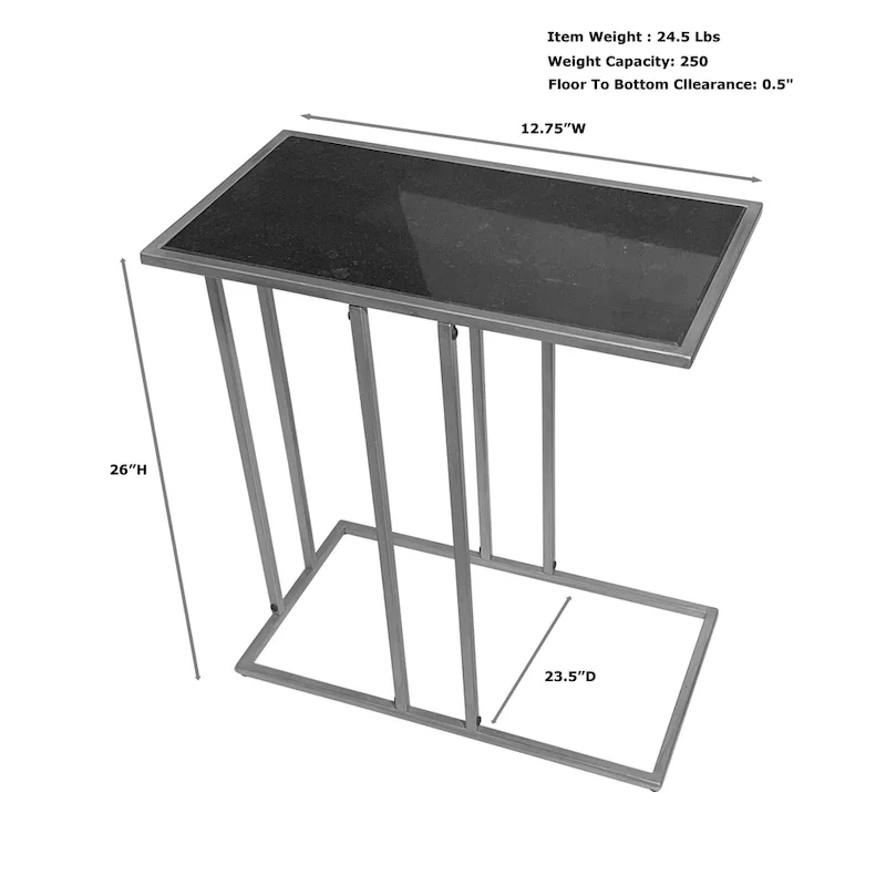 Carolina Living Serena End Table with Clear Glass - Antique Gold