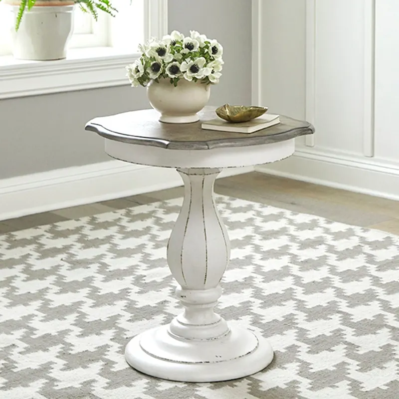 Magnolia Manor Antique White Round Accent Table