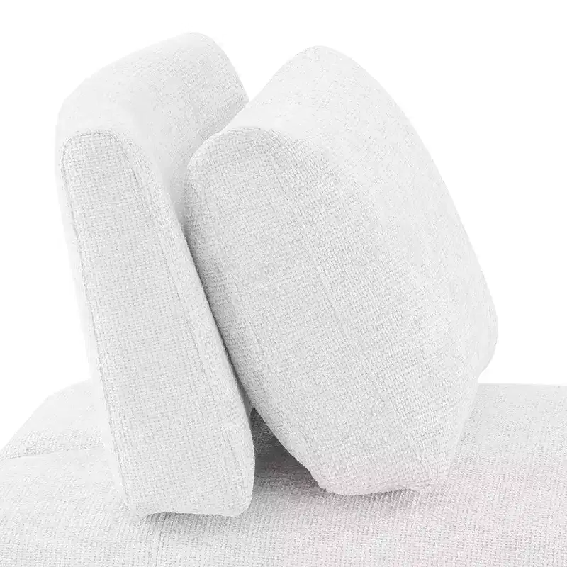 HOMES: Inside + Out Povoa Modern Modular Armless Chair Chenille with Extendable Backrest White