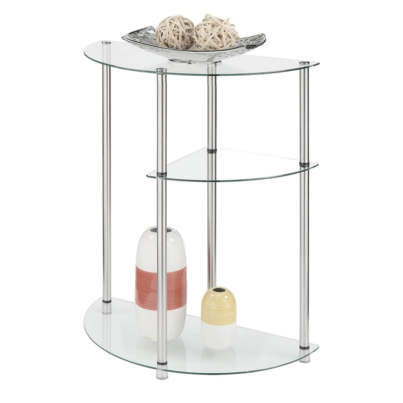 Convenience Concepts Classic Glass 3 Tier Display Entryway Hall Table