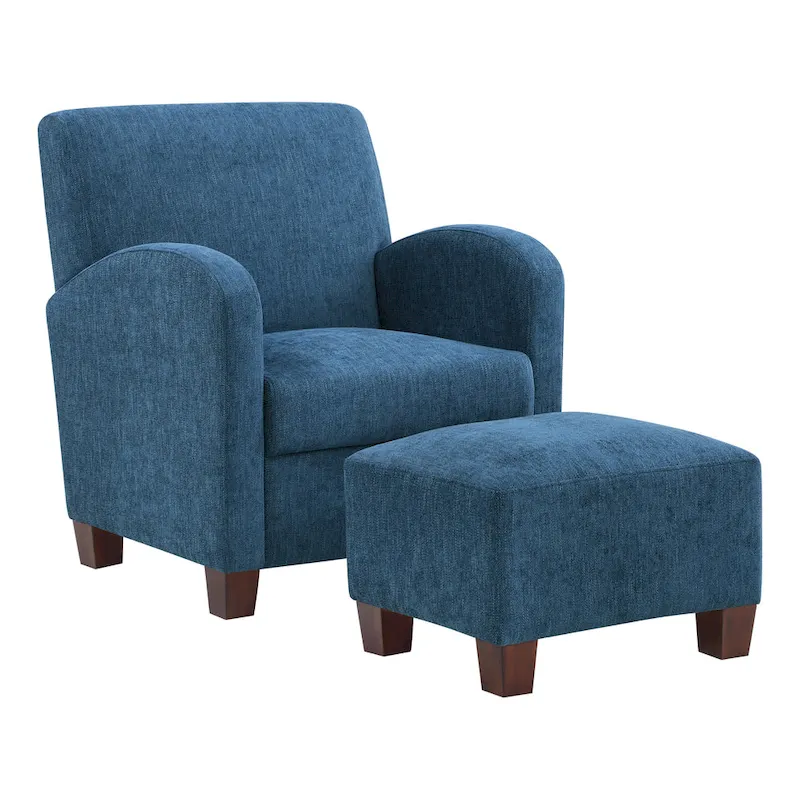 Aiden Chair & Ottoman with Espresso Legs