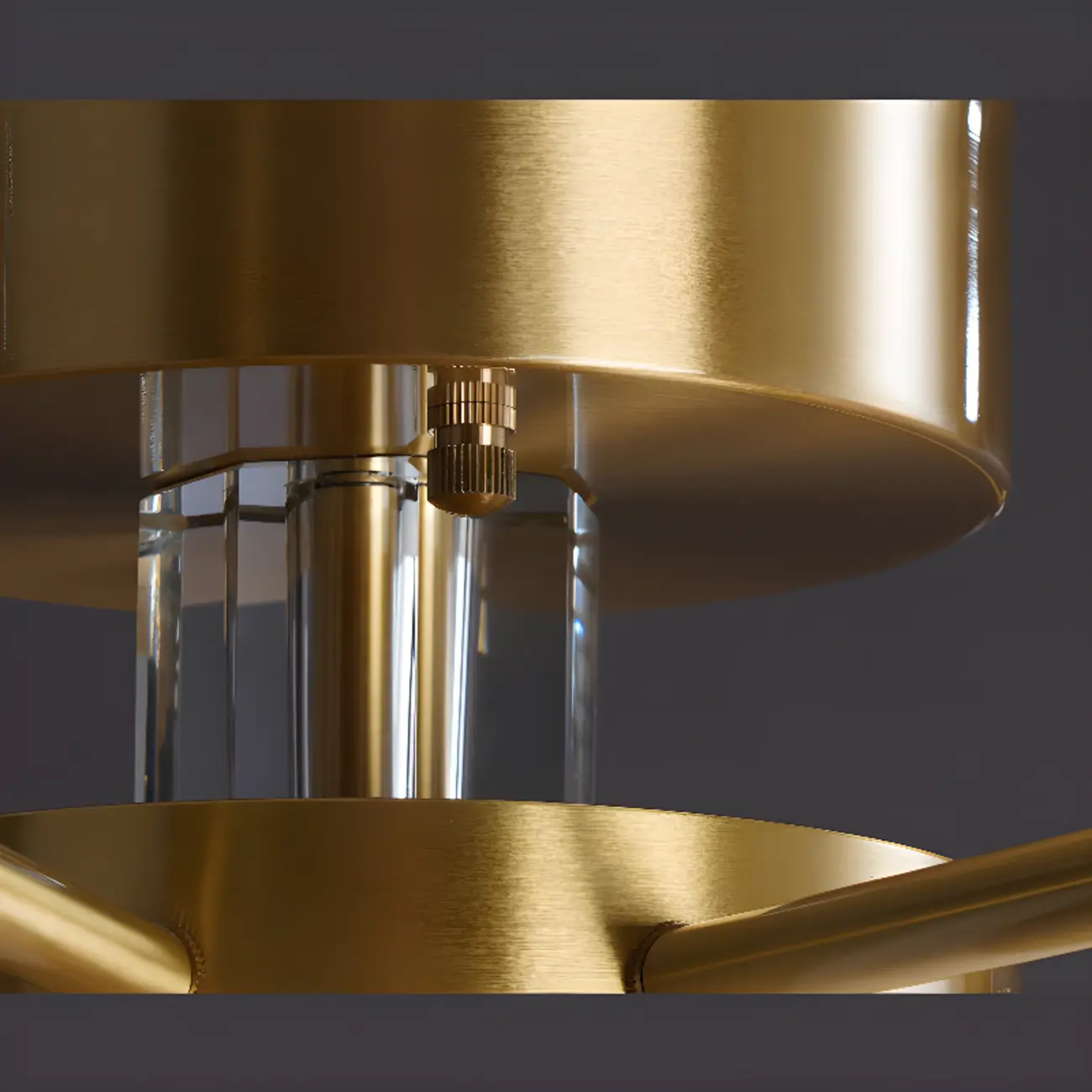 Gold Sputnik Crystal Semi Flush Dimmable LED Ceiling Light