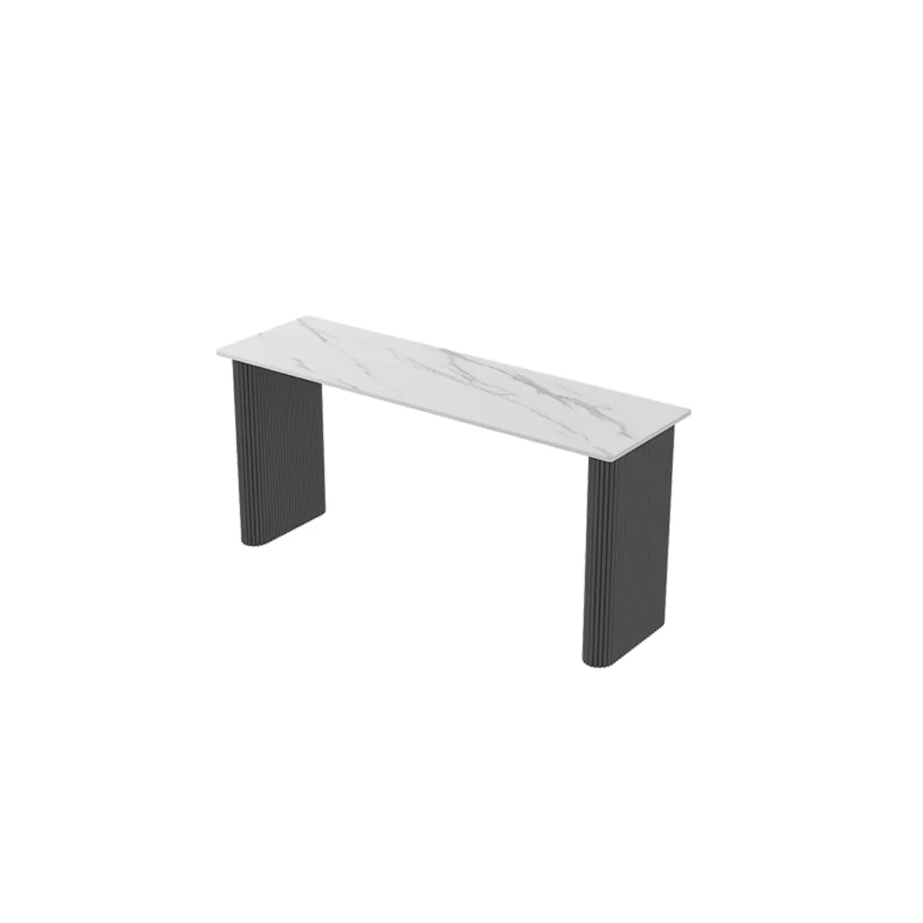 Glam White Stone Metal Striped Pillar Bar Tables