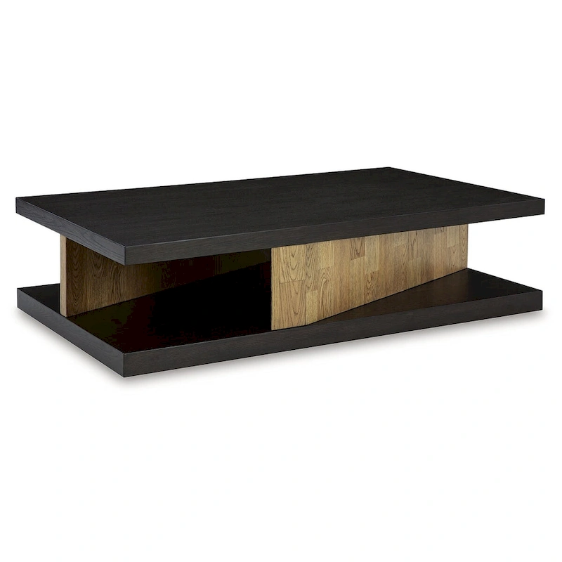 Signature Design by Ashley Kocomore Brown/Beige Coffee Table - 60 W x 35 D x 16 H