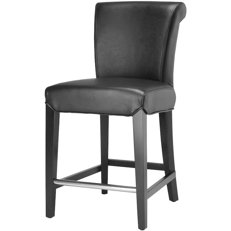 SAFAVIEH Jenelle Black Faux Leather 23-inch Counter Stool - 18.7 W x 23 D x 36.4 H - 19Wx23Dx36H