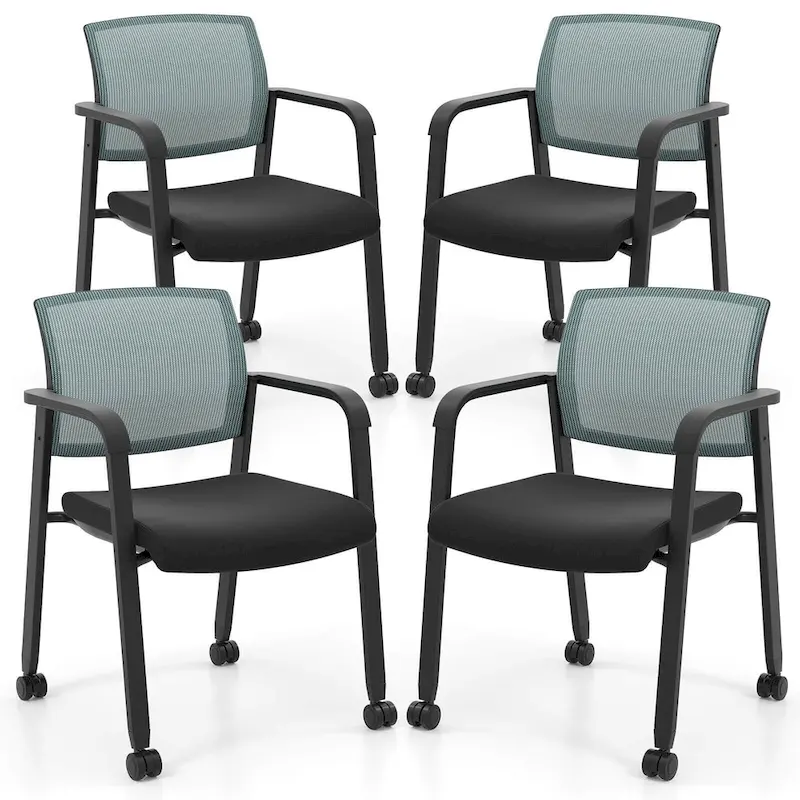Costway Conference Chairs Set of 2/4 Stackable Office Guest Mesh Chair