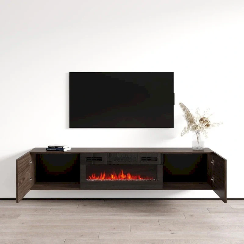 Floating Fireplace TV Stand