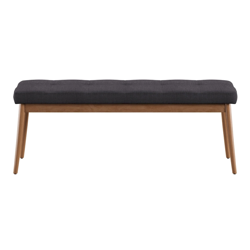 Sasha Oak Angled Leg Linen Dining Bench iNSPIRE Q Modern