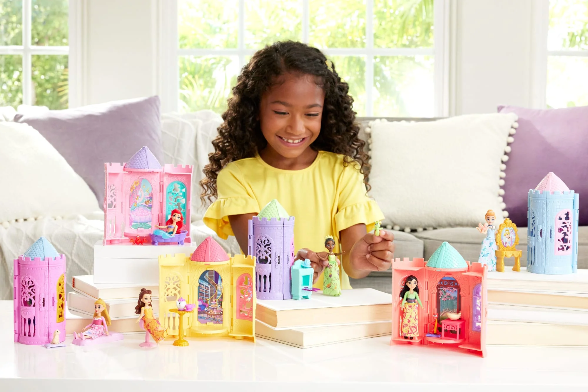 Disney Princess Tower Surprise Small Dolls & Stacking Playsets With 5 Surprises