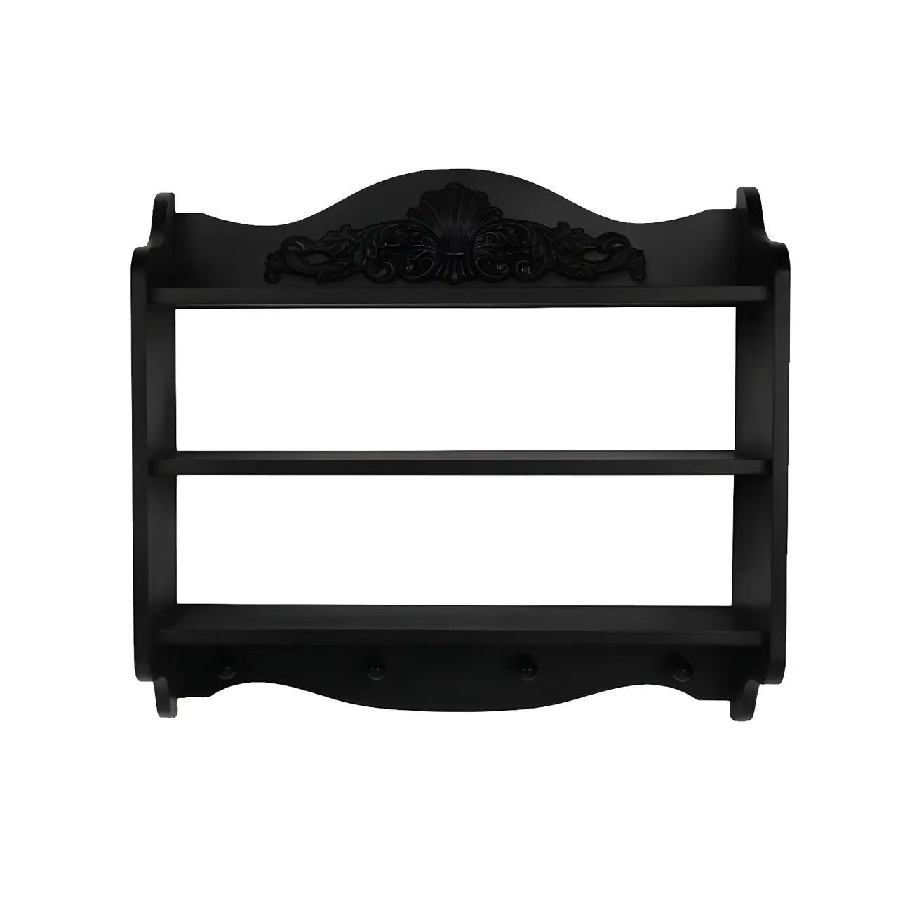 Small Black Wooden Wall-Mounted Display Cabinet