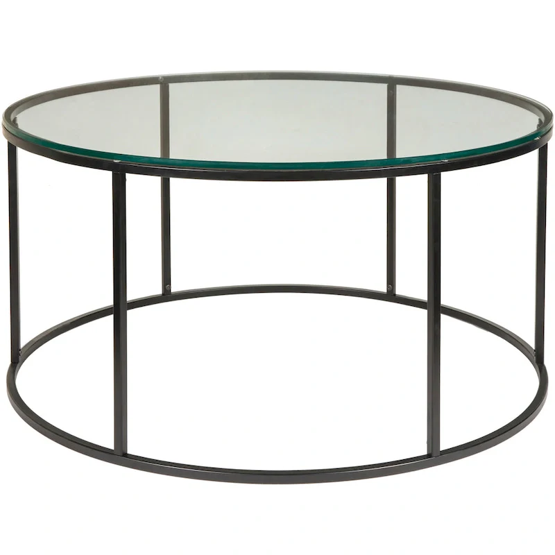 Modern Round Mixed Material Coffee Table