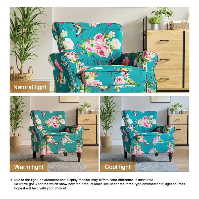 Living Room Armchair with Nailhead Trim - 29.9W x 29.9H x 32.9D