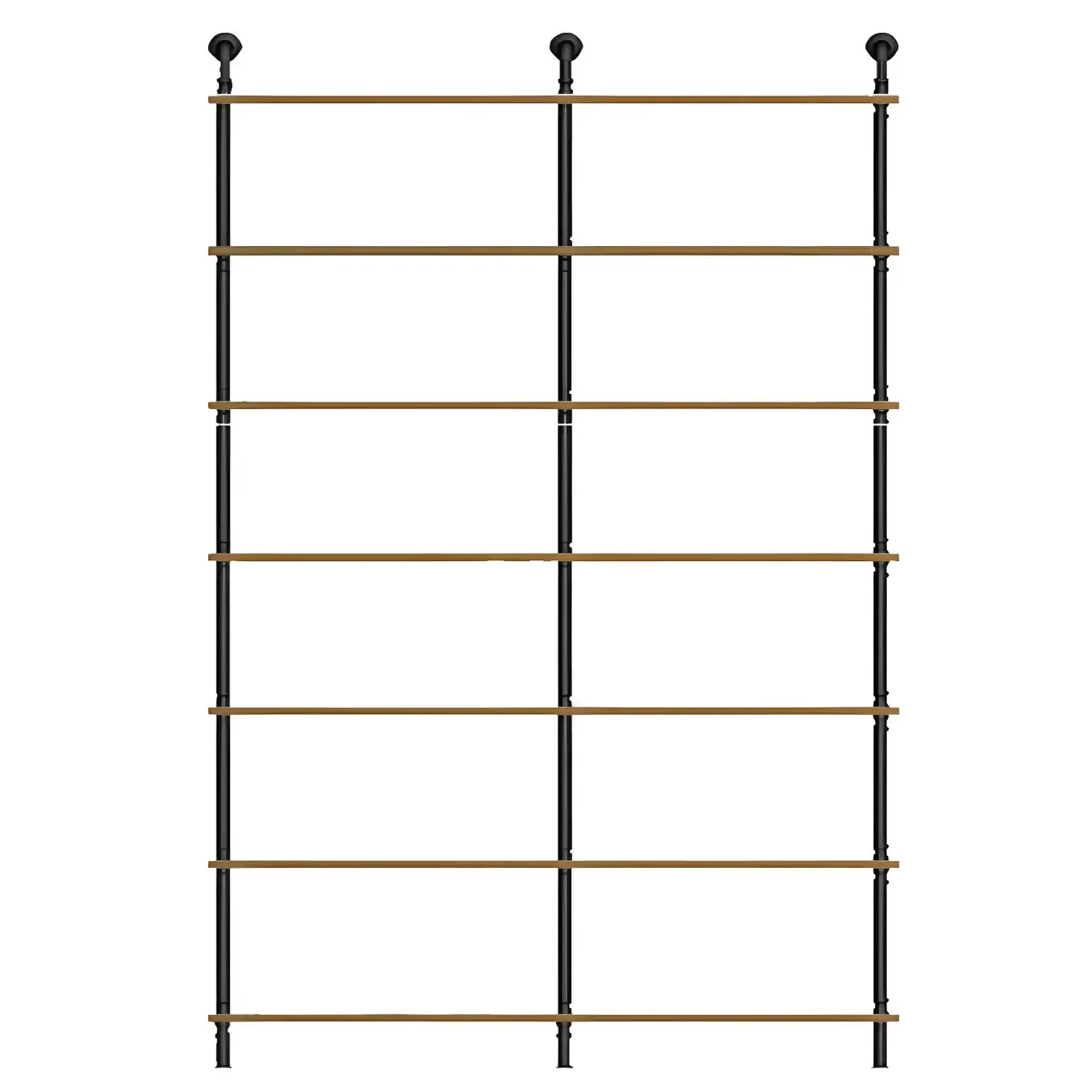 Industrial Black Wood Wall-Mounted Bookcase