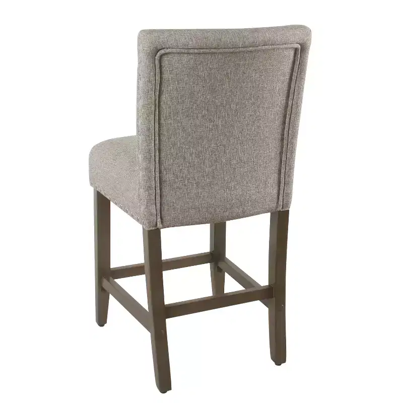 24 Upholstered Counter Height Barstool with Nailheads - HomePop