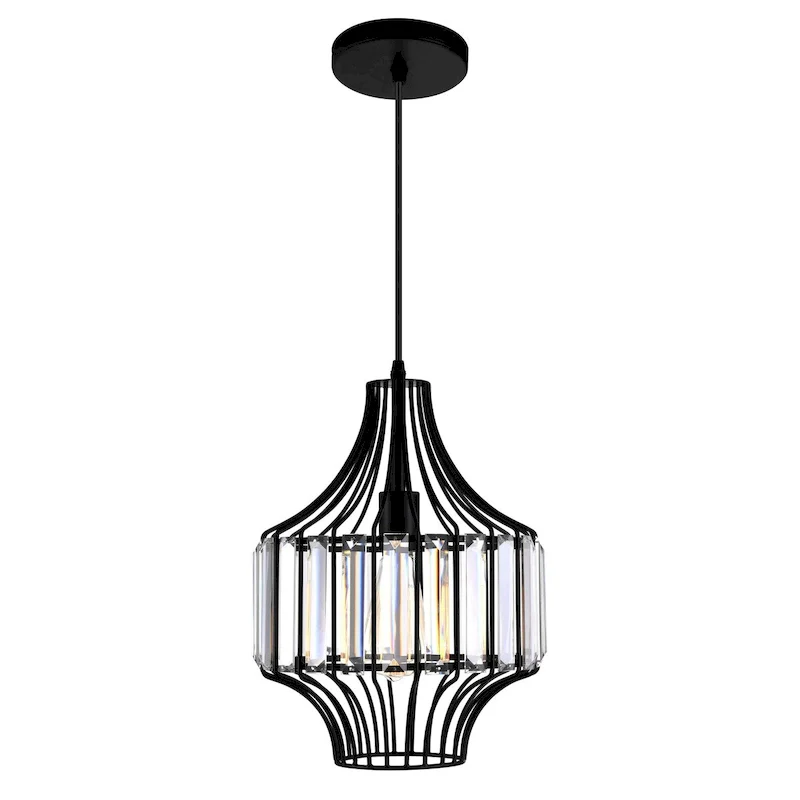 Alethia 1 Light Down Pendant With Black Finish