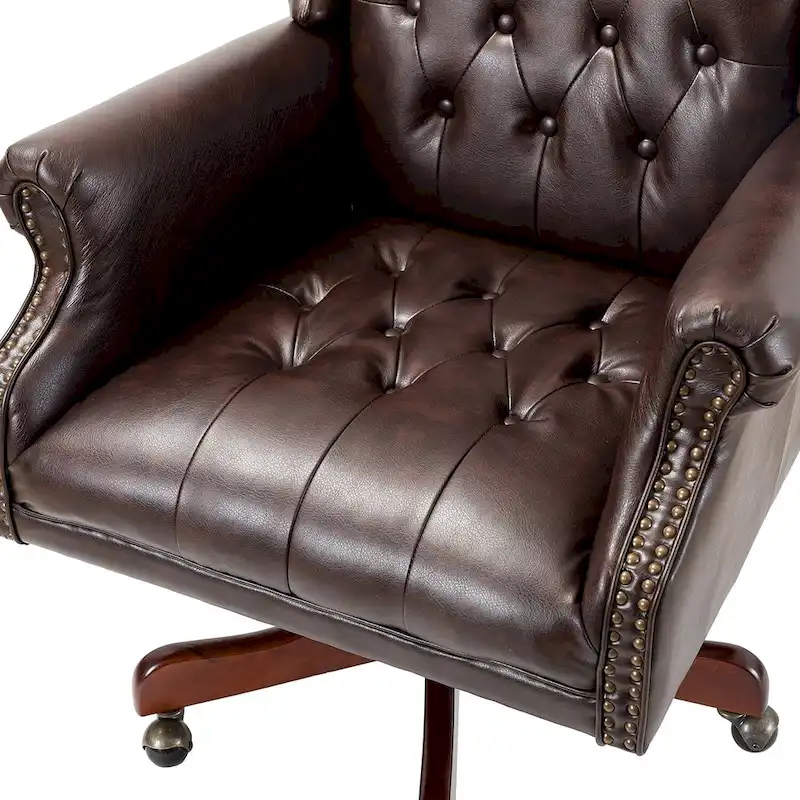 Maximiliano Modern Swivel Executive Chair with Tufted Back by HULALA HOME