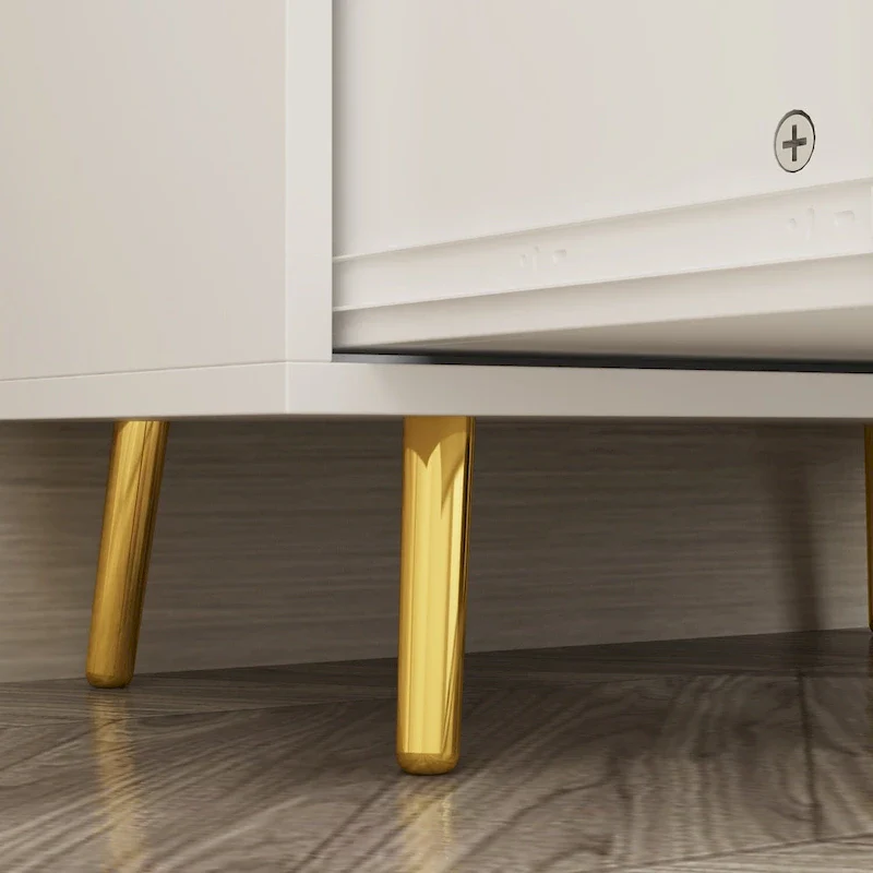 4-Drawer Chest - White, Engineered Wood, Raised Legs, 37.5W, Modern Space-Saving Design