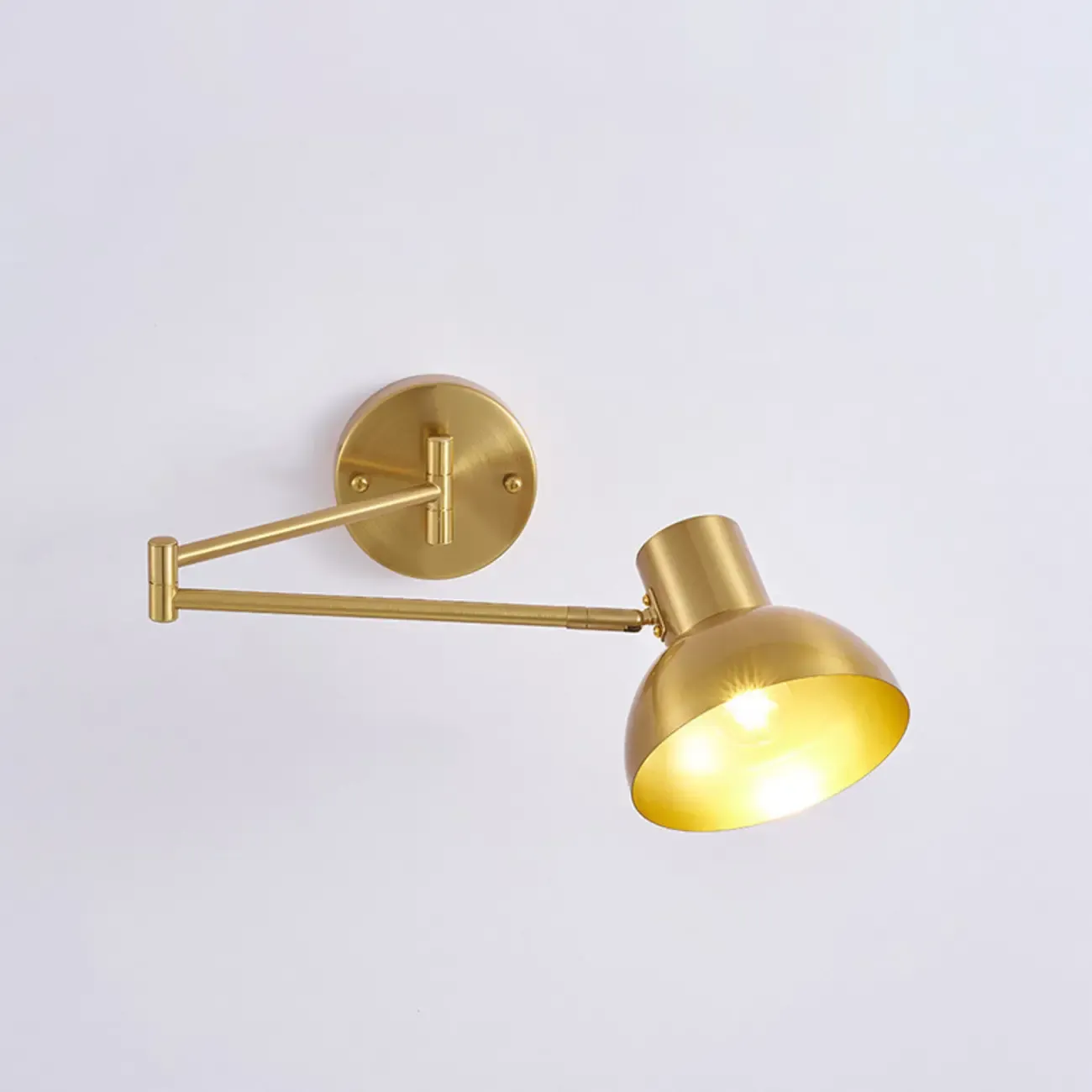 Modern Metal Hemisphere Shade Swing Arm Wall Light