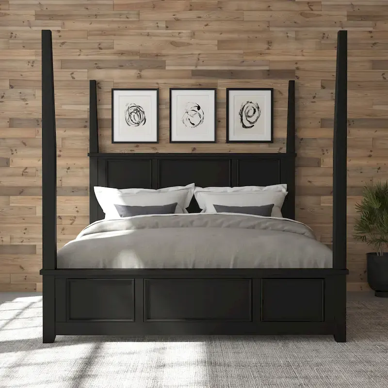 Homestyles Bedford Black King Poster Bed