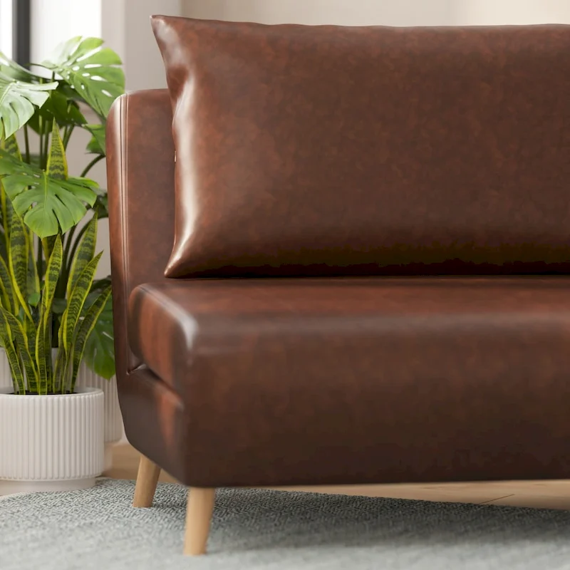 Foldable Sleep Chair with Hideaway Legs and Backrest Pillow - 75.5D x 41W x 30H