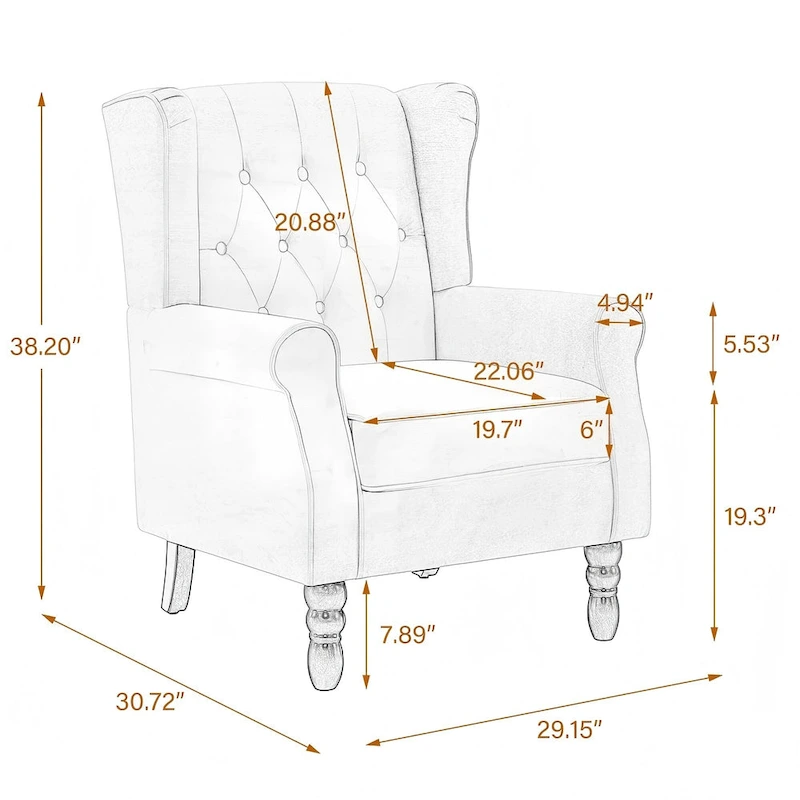 Set of 2 Vegan Leather Upholstered Button Tufted Accent Chair