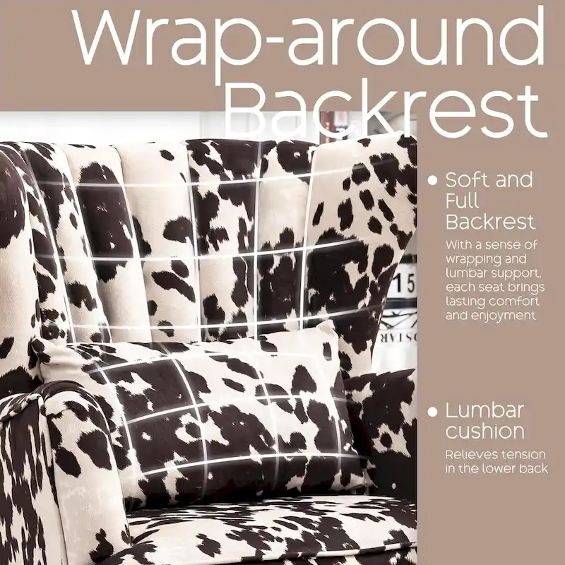 HOMYKA Modern Wingback Arm Chair Upholstered Accent Chair Set of 2