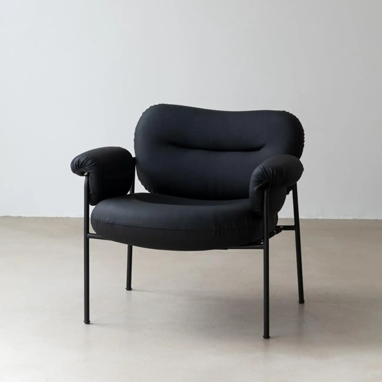 Modern Square Arm Fabric Accent Chair with Tufting