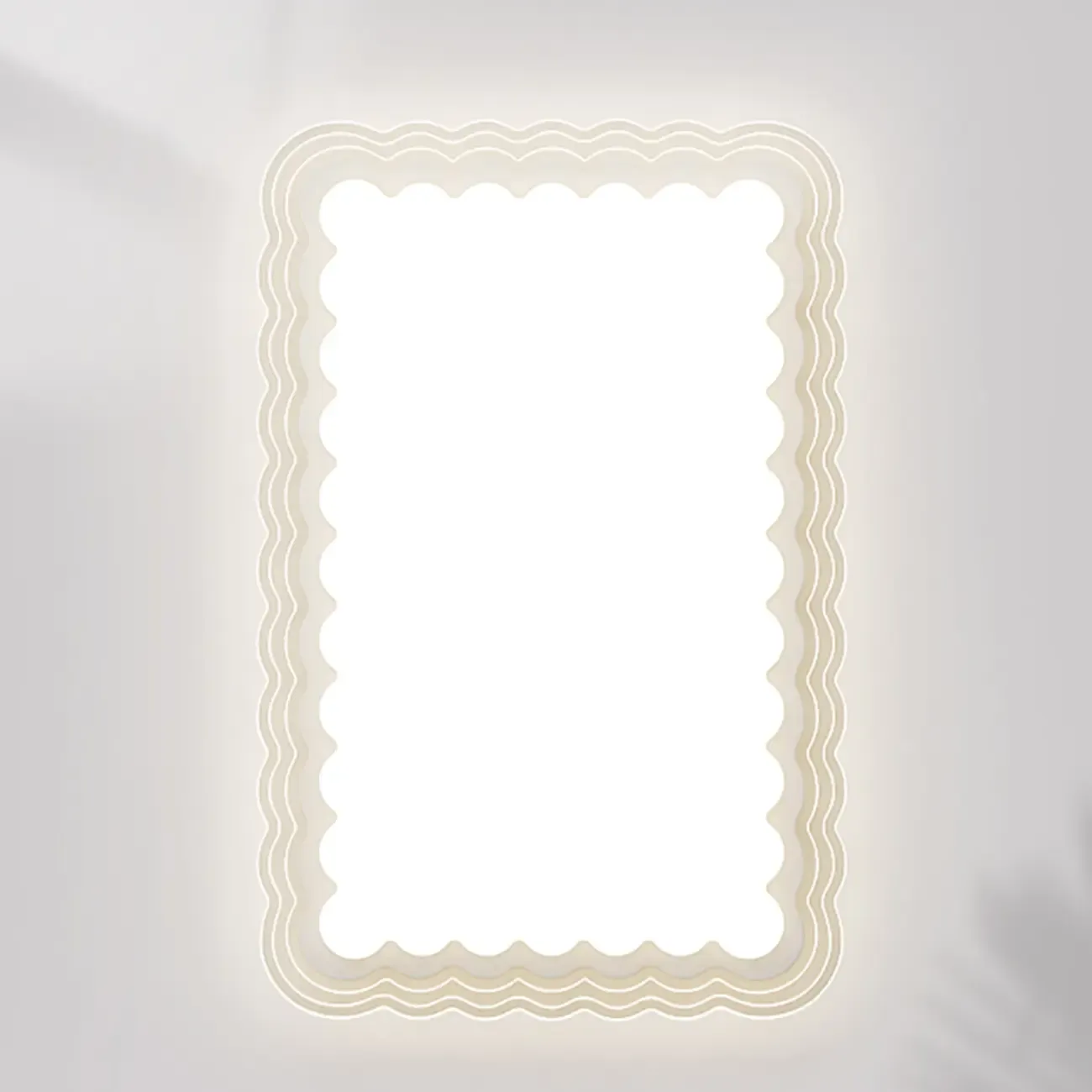 Modern White Artistic Rectangular Flush Mount Ceiling Light