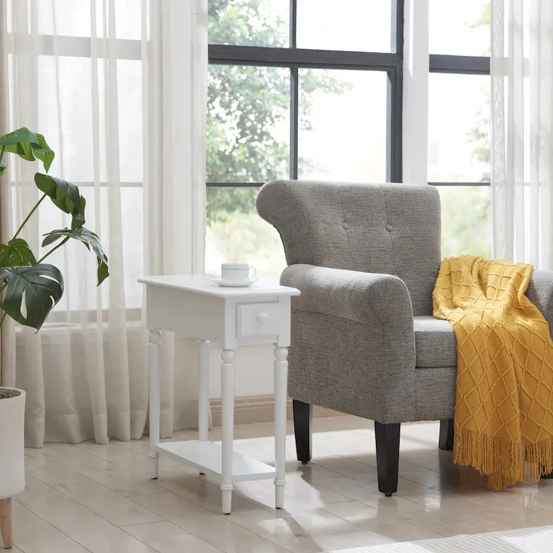 Coastal Chairside Wood Accent Table