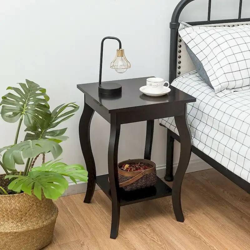 Compact Side Table with Display Shelf