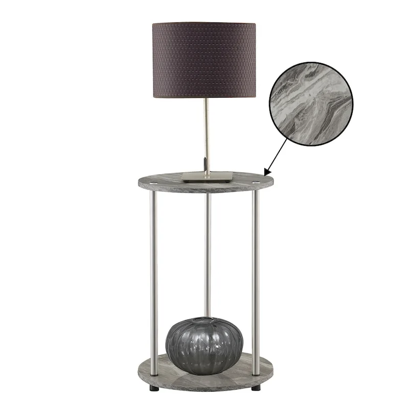 Convenience Concepts  No Tools 2 Tier Round End Table