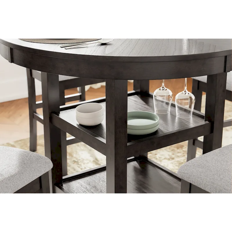 Signature Design by Ashley Langwest Counter Height Dining Table and 4 Barstools (Set of 5)
