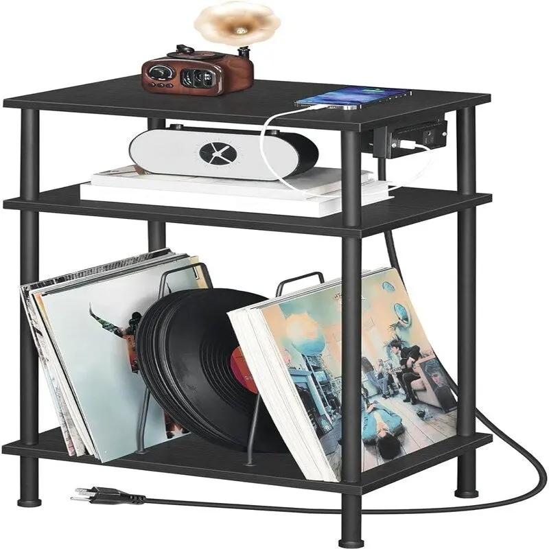 3 Tier Record Player Stand - 15.7L x 11.8W x 29.1H