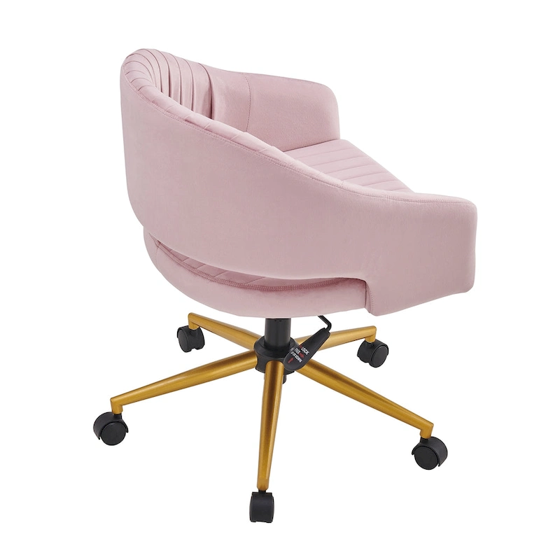 Modern Gold Office Chair Velvet Task Chair Swivel Height Adjustable Computer Chair