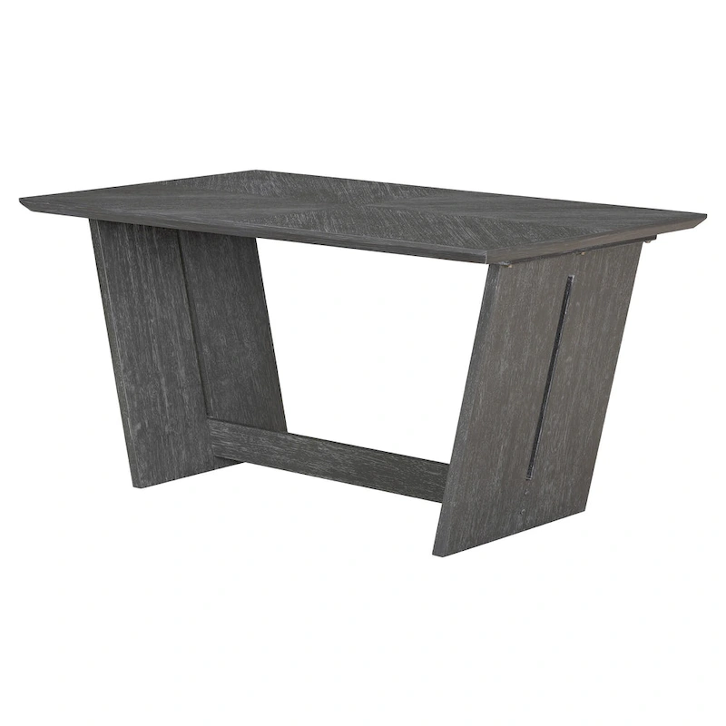 6 Pcs Dining Table Set, Wood Dining Kitchen Table and Chairs Set with Rectangular Table, 4 Upholstered Chairs and 1 Bench