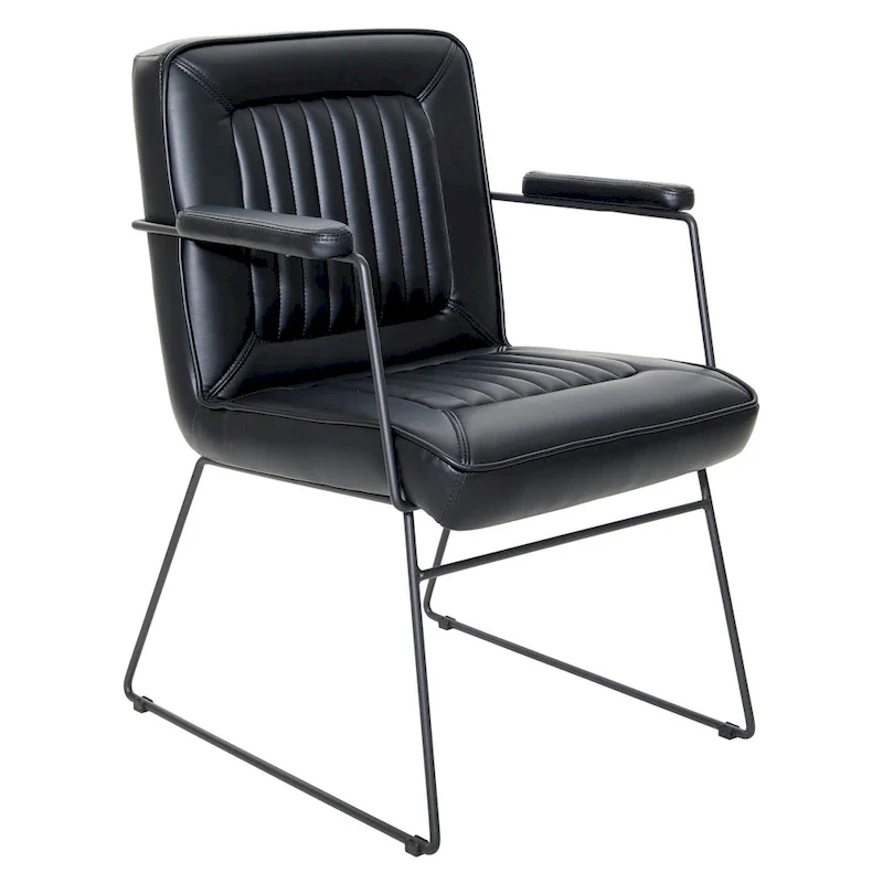 Teigen Faux Leather Chair with Sled Base
