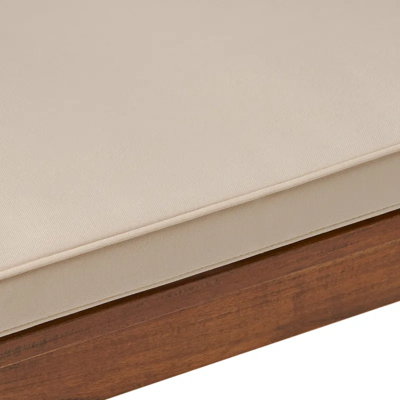 Nelson Rustic Acacia Wood Bench with Cushion by Christopher Knight Home