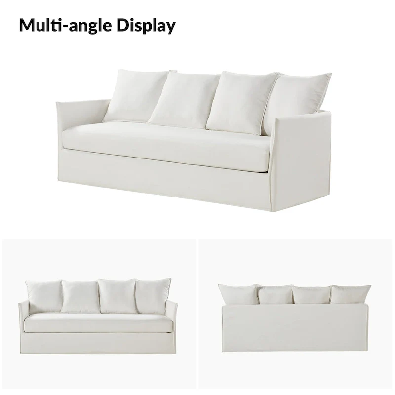 Gottfried 80 Slipcovered Sofa with Removable Cushions by