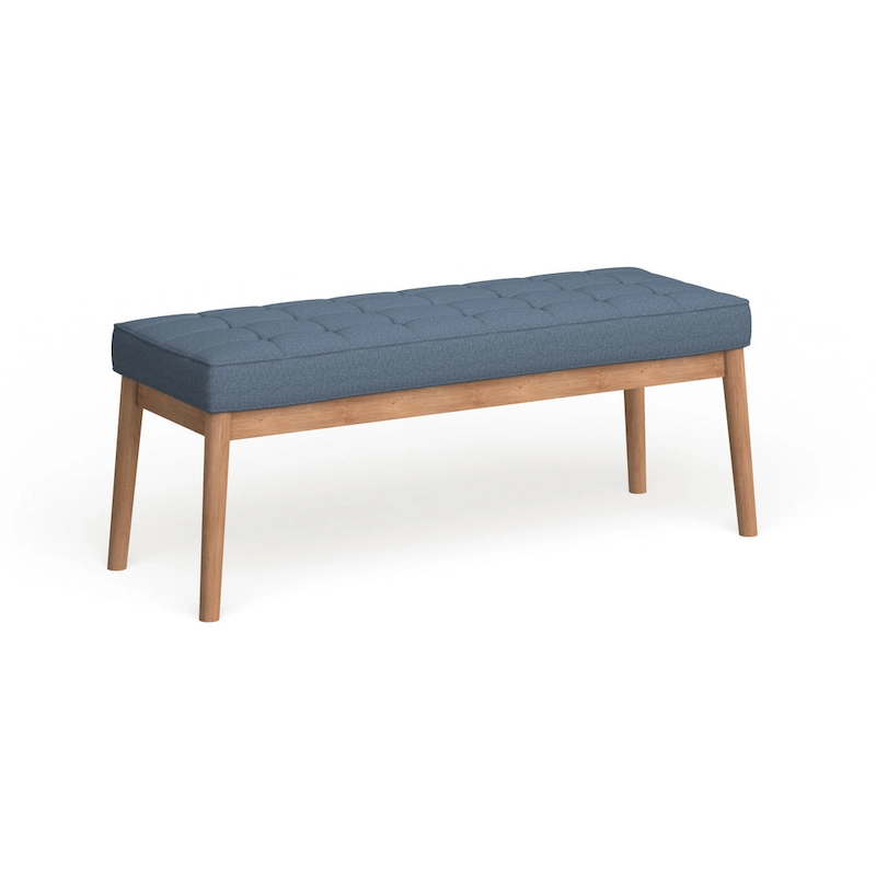 Saxon Mid-century Tufted Fabric Ottoman Bench by Christopher Knight Home - 43.00 L x 15.75 W x 17.00 H