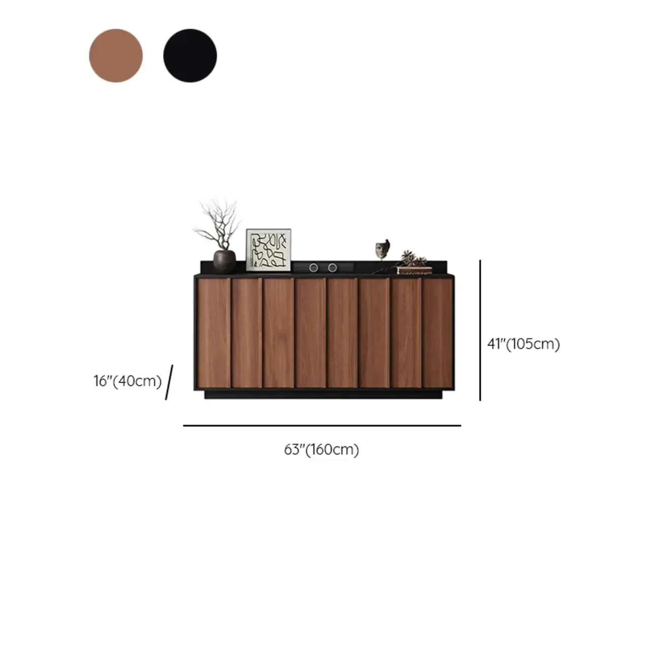 Modern Wood Buffet with Alterable Shelf and Drawers