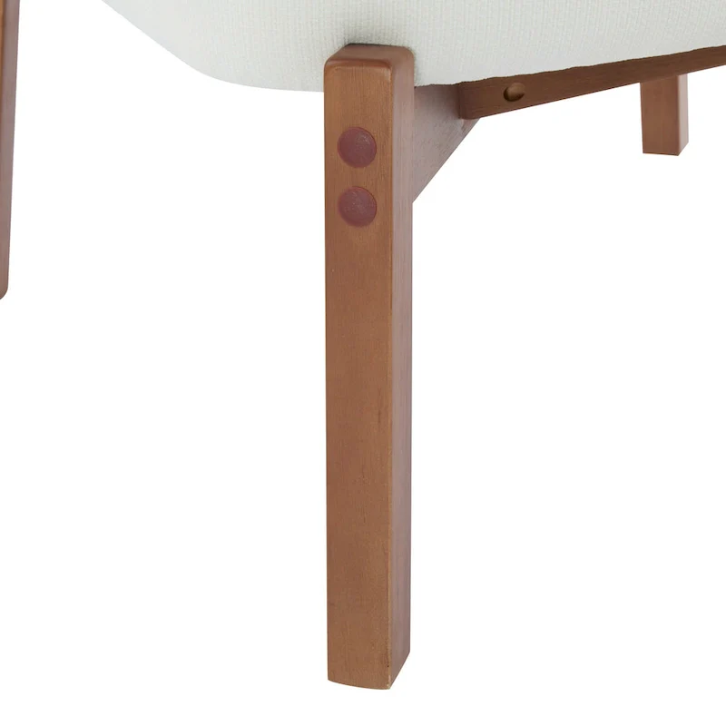 '-Alma (Set of 2) Modern Beige Lounge Chair with Woven Backrest, Sturdy Wooden Frame