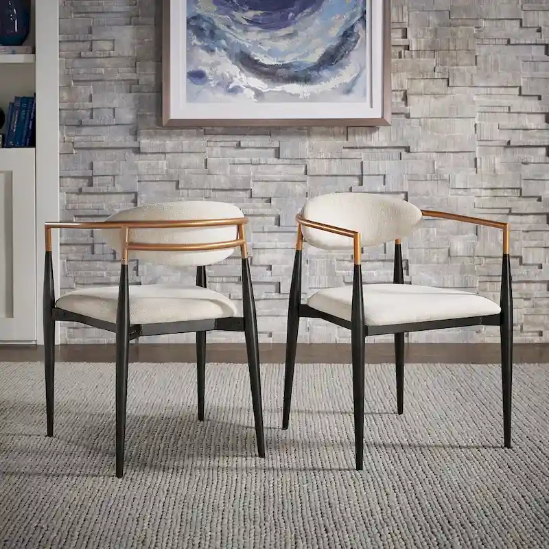 Mid-century Dining Chair with Two-tone Copper & Black Finish (Set of 2)